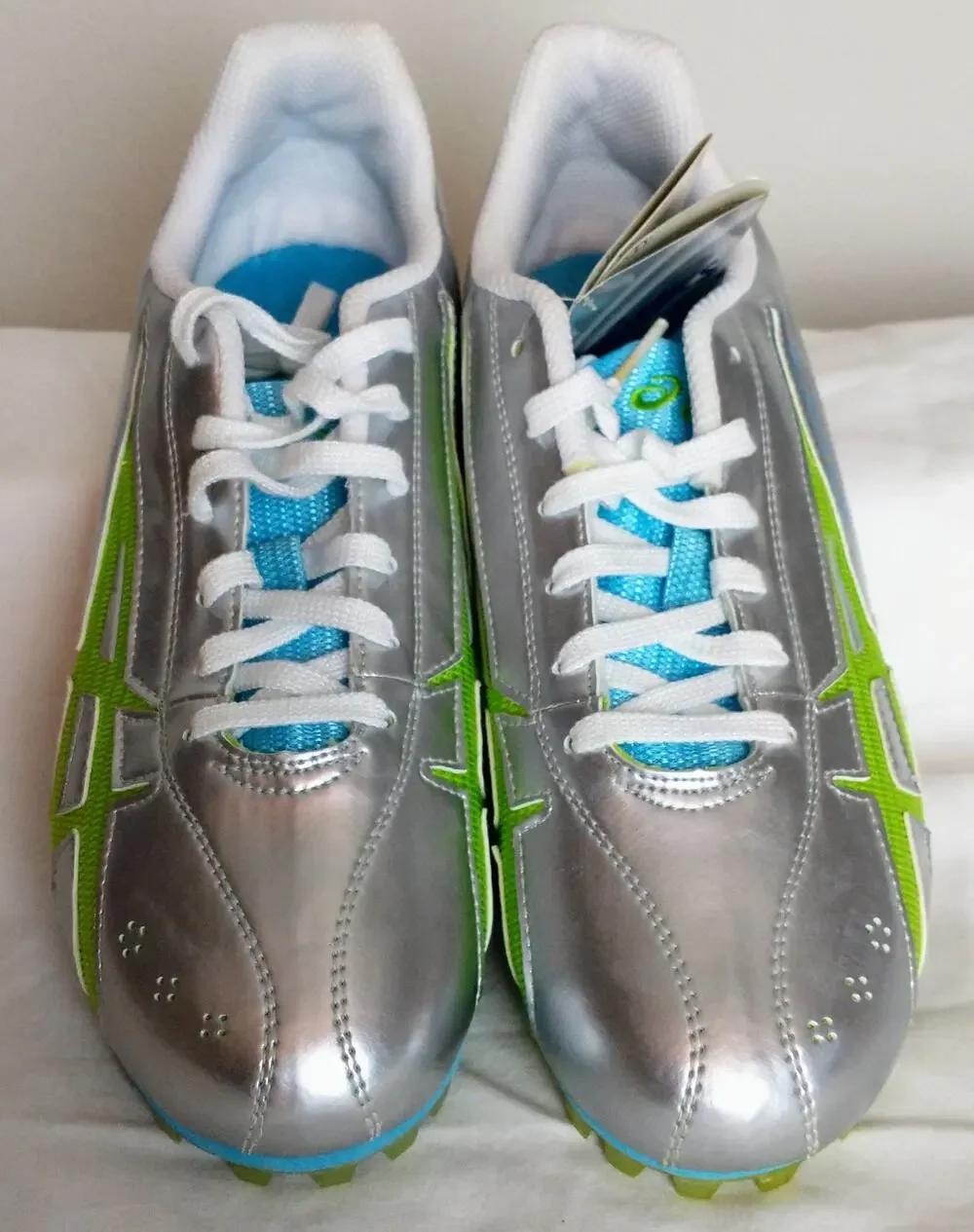 ASICS Hyper Rocketgirl SP 3 Track Spikes Shoes Womens 9.5 NWT Silver Green